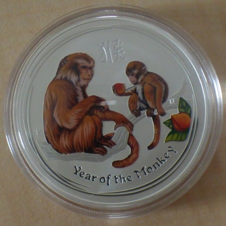 Australia 1$ "Year of the Monkey" 2016 colored silver 99.9% 1 oz