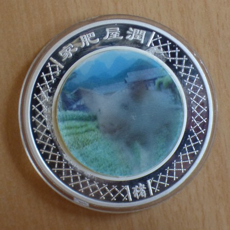 Australie 1$ Année du cochon 2007 Lenticulaire PROOF en argent 99.9% 1 oz