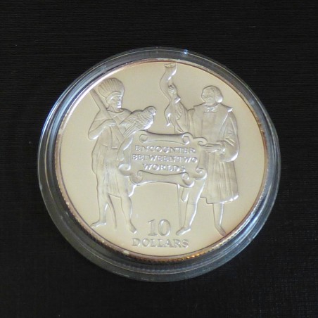 Barbados 10$ 1992 Colombus PROOF silver 92.5% (23g)