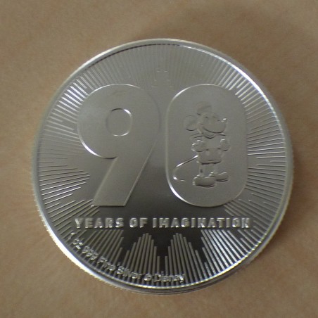 Niue 2$ 2018 Mickey 90 ans 1 oz argent 99.9%