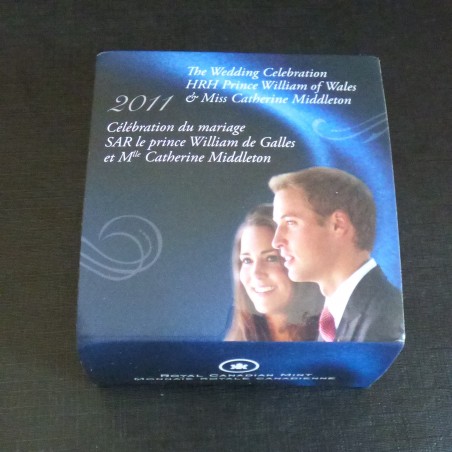 Canada 20$ 2011 "Mariage Prince William" PROOF en argent 99.99% 1 oz+Saphire Swarovski