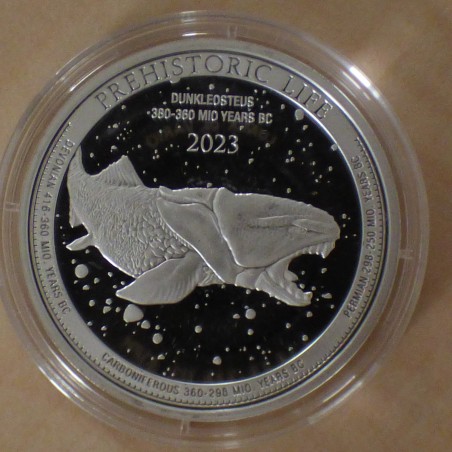 Congo 20 francs Dunkleosteus 2023 argent 99.9% 1 oz