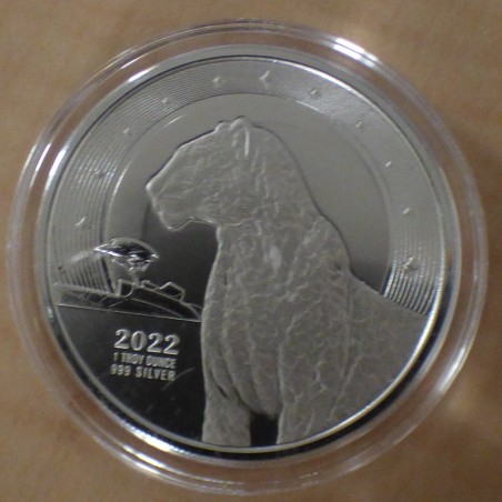 Ghana 5 Cedis LEOPARD 2022 argent 99.9% 1 oz