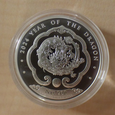 Bhoutan 200 Nu 2024 Année du Dragon en argent 99.9% 1 oz