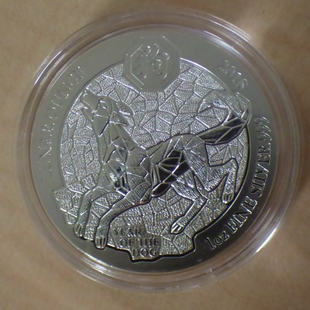 Rwanda 50 Amafaranga 2018 Année du Chien argent 99.9% 1 oz