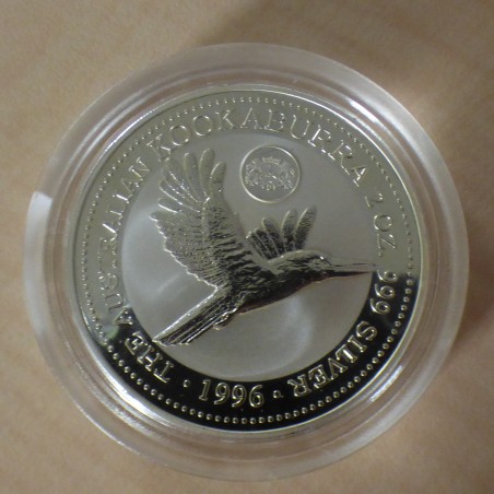 Australie 2$ Kookaburra 1996 privy Hague argent 99.9% 2 oz + capsule