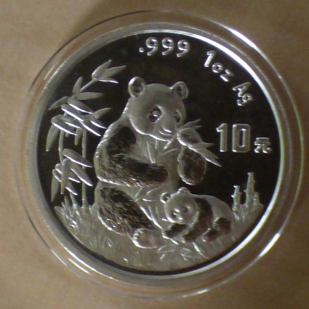Chine 10 yuans Panda 1996 argent 99.9% 1 oz Large Date