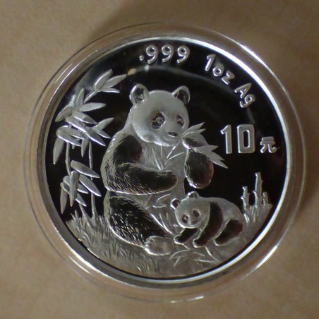 Chine 10 yuan Panda 1996 argent 99.9% 1 oz Petite Date