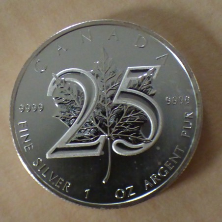 Canada Maple Leaf 2013 25 ans argent 99.99% 1 oz