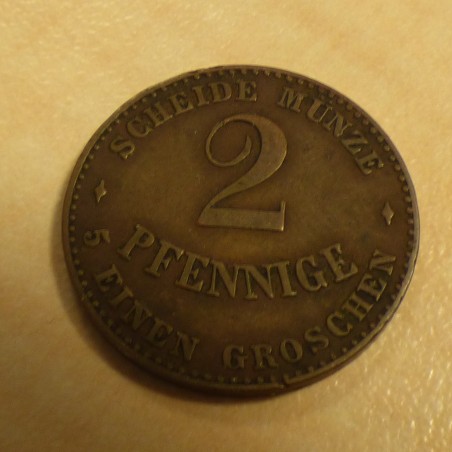 Allemagne Saxe-Cobourg-Gotha 2 Pfennigs 1868 B en cuivre
