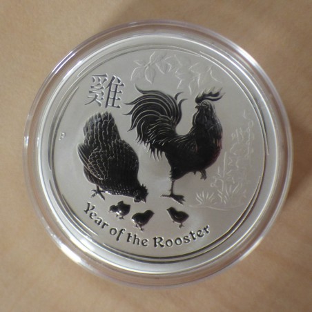 Australie 2$ Année du coq 2017 argent 99.9% 2 oz