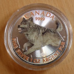 Canada 5$ Loup 2018 coloré...