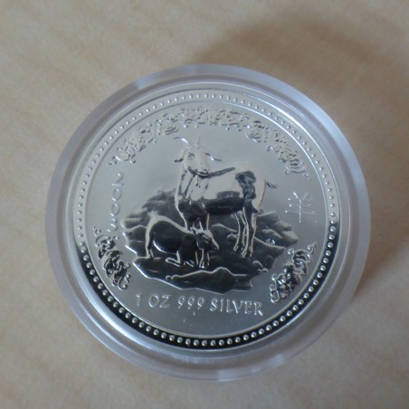 Australie 1$ Lunar 1 2003 Année de la chèvre argent 99.9% 1 oz