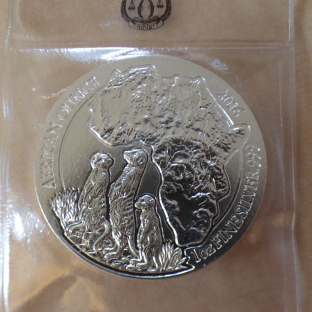 Rwanda 50 Amafaranga 2016 Suricate argent 99.9% 1 oz