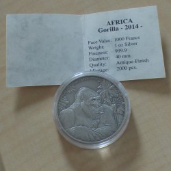 Congo 1000 CFA Gorille 2014...
