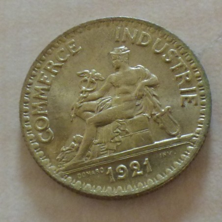 France 2 Francs 1921 Chambre de Commerce SPL Cuproaluminium 8g