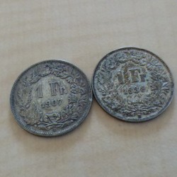 Suisse 1 franc 1907+1939...