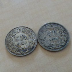Suisse 1/2 franc 1898+1929...