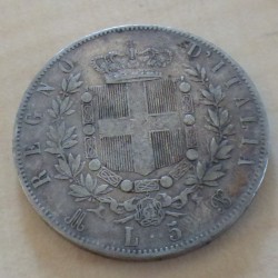 Italie 5 Lire 1872 argent...
