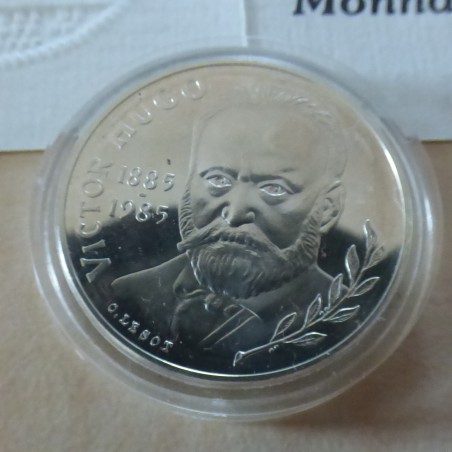 France 10 francs 1985 Victor Hugo 1985 Belle Epreuve argent 99.9%+Boite+CoA
