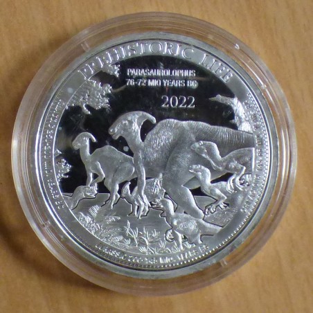 Congo 20 francs Parasaurolophus 2022 argent 99.9% 1 oz