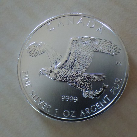 Canada 5$ Oiseaux de proie Bald Eagle 2014 en argent 99.99% 1 oz