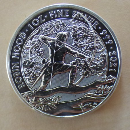 UK 2£ Robin des Bois 2021 argent 99.9% 1 oz