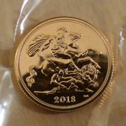 UK souverain 2018 en or...