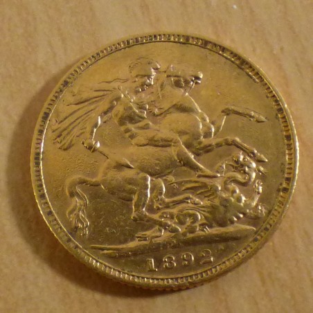 UK souverain 1892 en or 91.7% (7.99g)