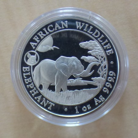 Somalie 100 schillings Elephant 2019 privy cochon argent 99.9% 1 oz