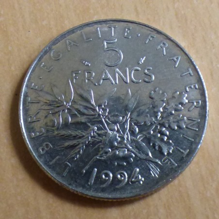 France 5 Francs Semeuse 1994 SUP Nickel