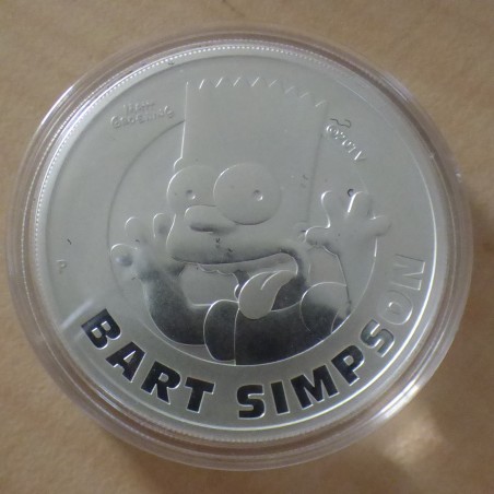 Tuvalu 1$ 2022 Bart Simpson argent 99.9% 1 oz