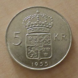 Suède 5 Kronor 1954 Gustav...