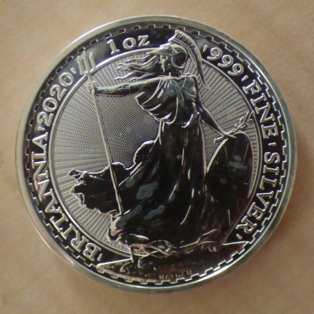 UK 2£ Britannia 2020 en argent 99.9% 1 oz sous zip