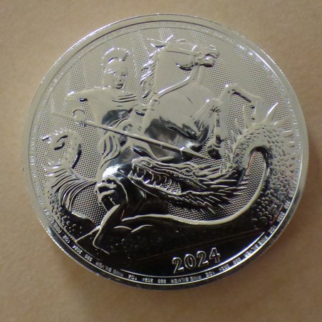UK 2£ St George & Dragon 2024 1 oz argent 99.9%