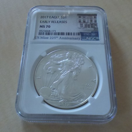 US 1$ Silver Eagle 2017 MS70 (NGC) 1 oz argent 99.9%