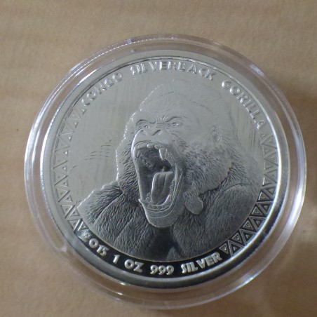 Congo 5000 CFA Gorilla Silverback 2015 silver 99.9% 1 oz