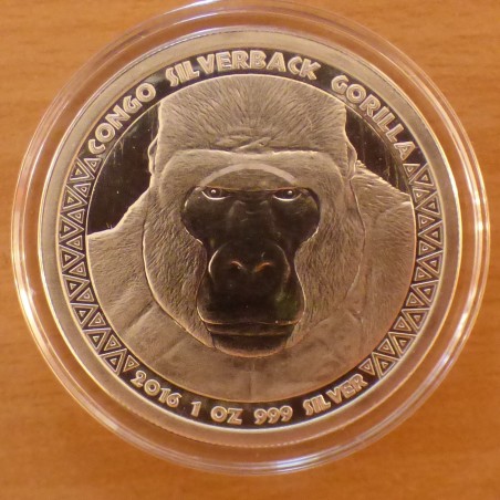 Congo 5000 CFA Gorilla Silverback 2016 silver 99.9% 1 oz