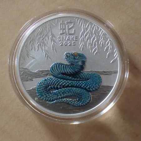 Australia 1$ Lunar 3 Year of the Snake 2025 colored silver 99.9% 1 oz
