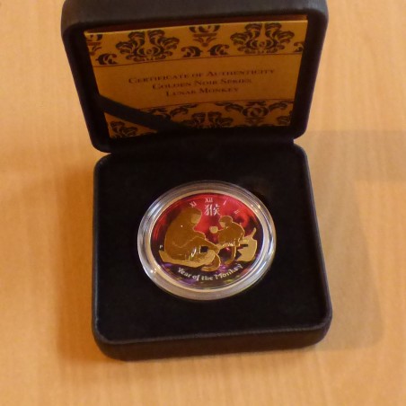 Australia 50 cents Year of the Monkey 2016 silver 99.9% 1/2 oz colored Golden Noir