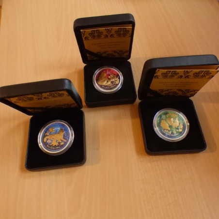 Australia 50 cents 2016-2017-2018 colored Golden Noir serie silver 99.9% 1/2 oz