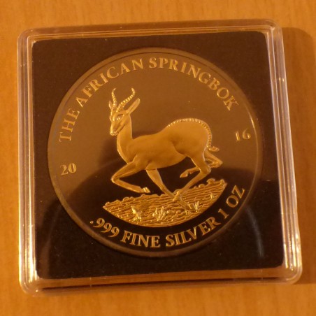 Gabon 1000 CFA Springbok 2016 doré plaqué au ruthenium argent 99.9% 1 oz