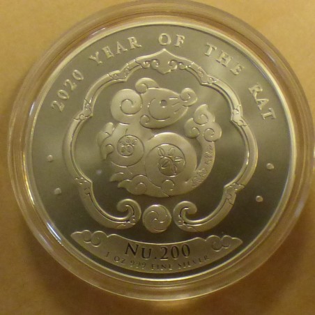 Bhoutan 200 Nu 2020 LUNAR Année du Rat en argent 99.9% 1 oz