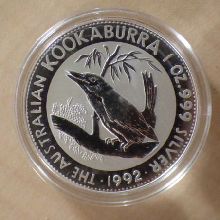 Australie 1$ Kookaburra 1992 argent 99.9% 1 oz