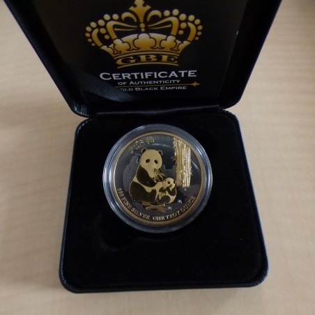 Niue 2$ Panda 2017 gilded & rhodium coated silver 99.9% 1 oz+CoA+Box