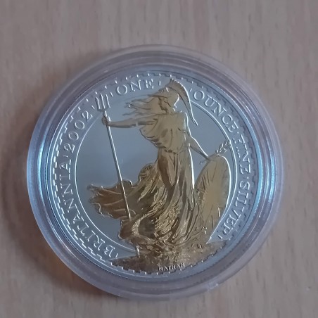 UK 2£ Britannia 2002 gilded silver 95.8% 1 oz
