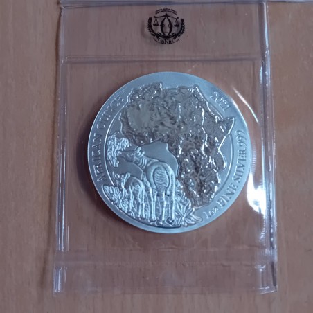 Rwanda 50 Amafaranga 2021 Okapi silver 99.9% 1 oz