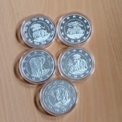 Lot de 5 pièces Benin 1000...