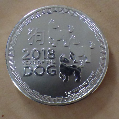 Niue 2$ Lunar Année du chien 2018 argent 99.9% 1 oz
