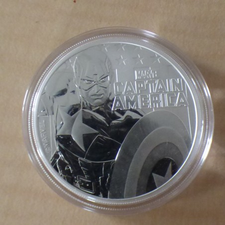 Tuvalu 1$ 2019 MARVEL Captain America argent 99.99% 1 oz